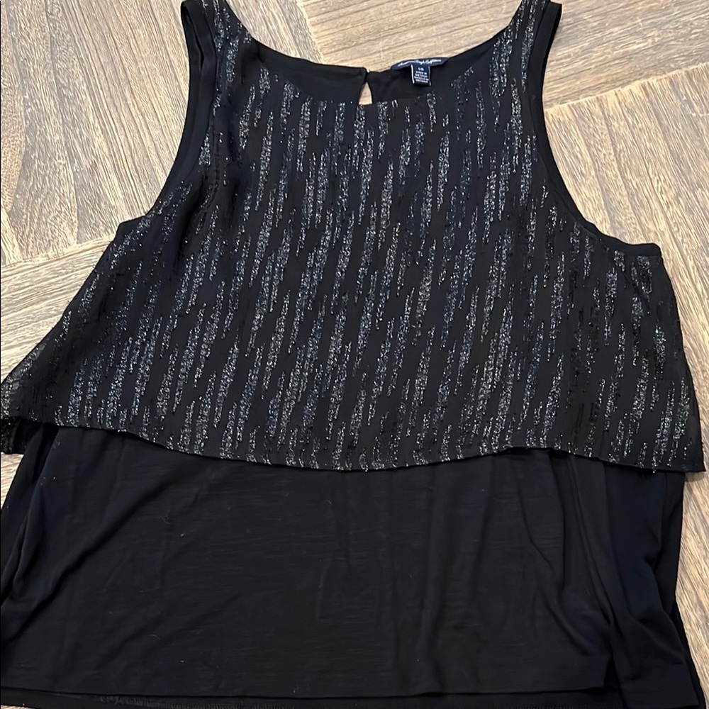 American Eagle Outfitters Black Sleeveless Top-Black layered - Size Large